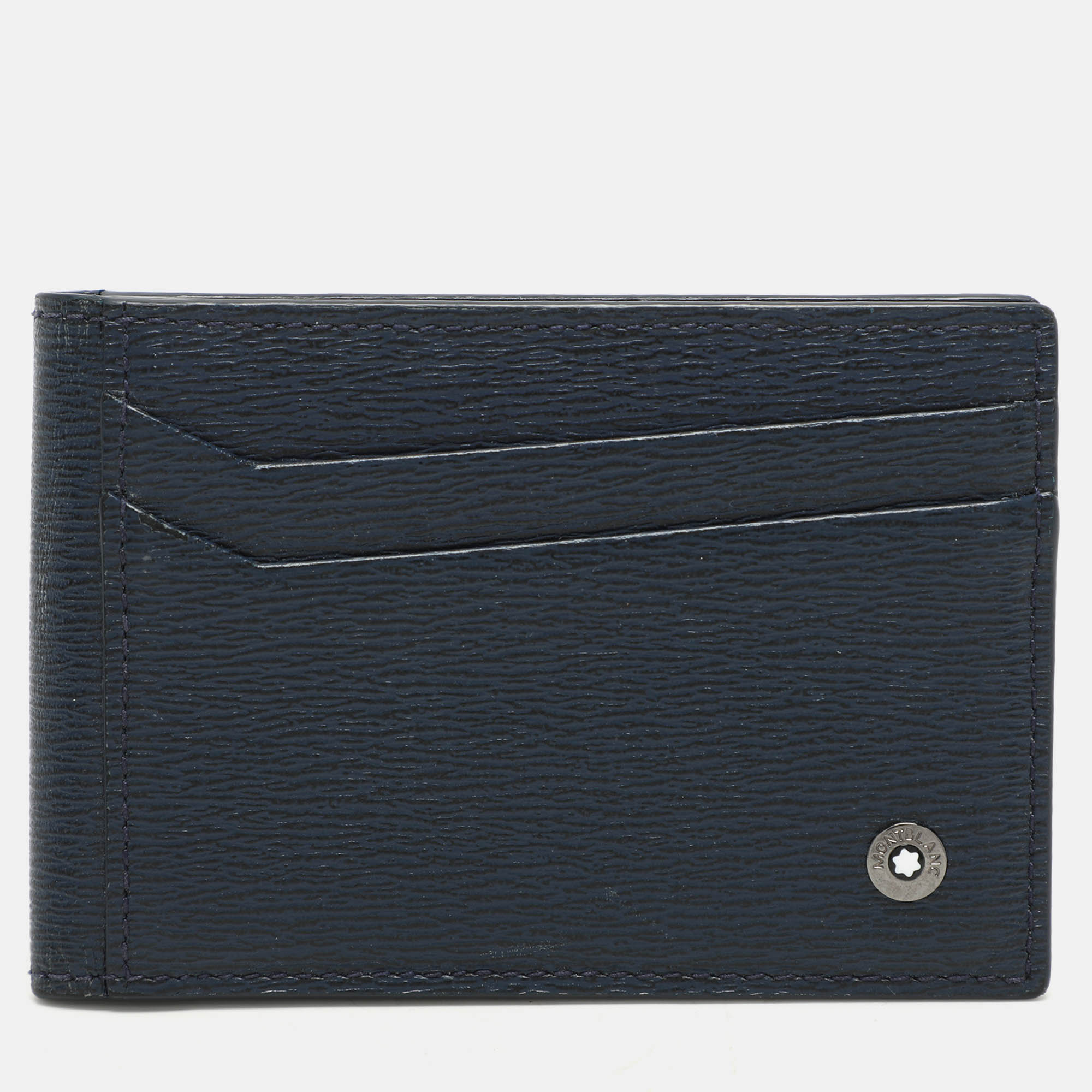 Pre-owned Montblanc Blue Leather Bifold Card Holder