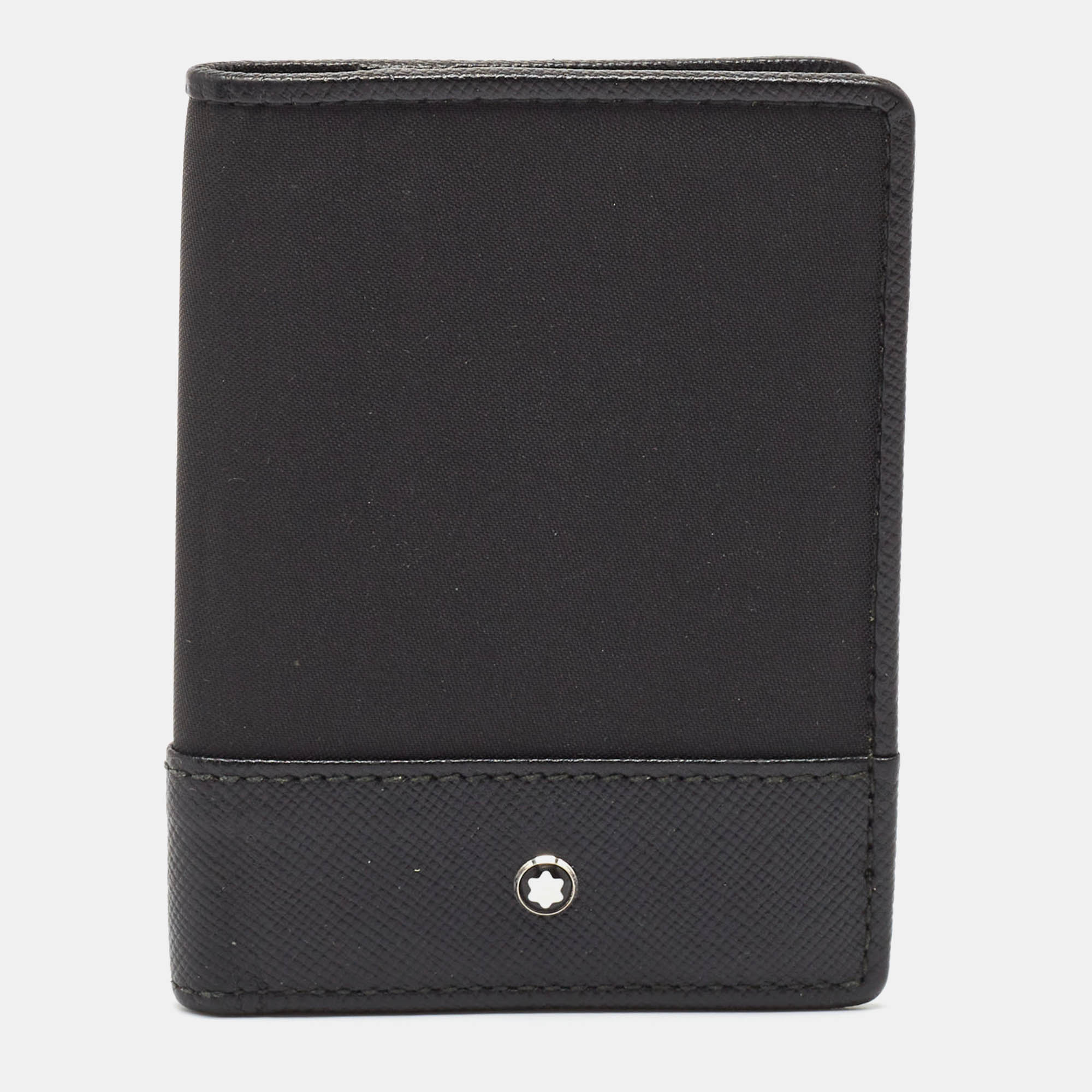 

Montblanc Black Nylon and Leather Nightflight Business Card Holder