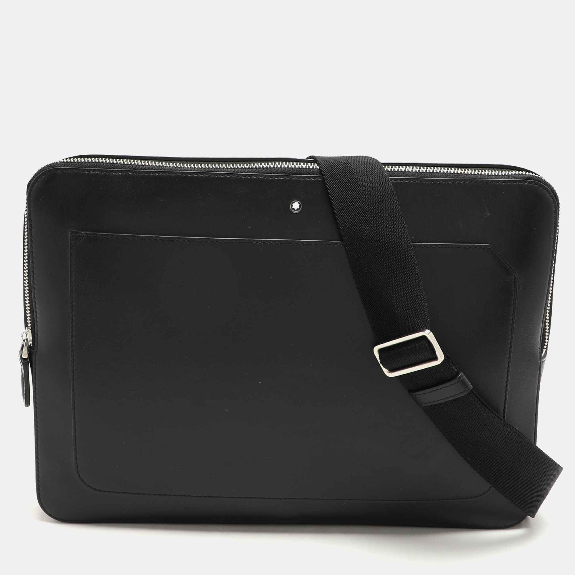 

Montblanc Black Leather Meisterstück Urban Laptop Bag