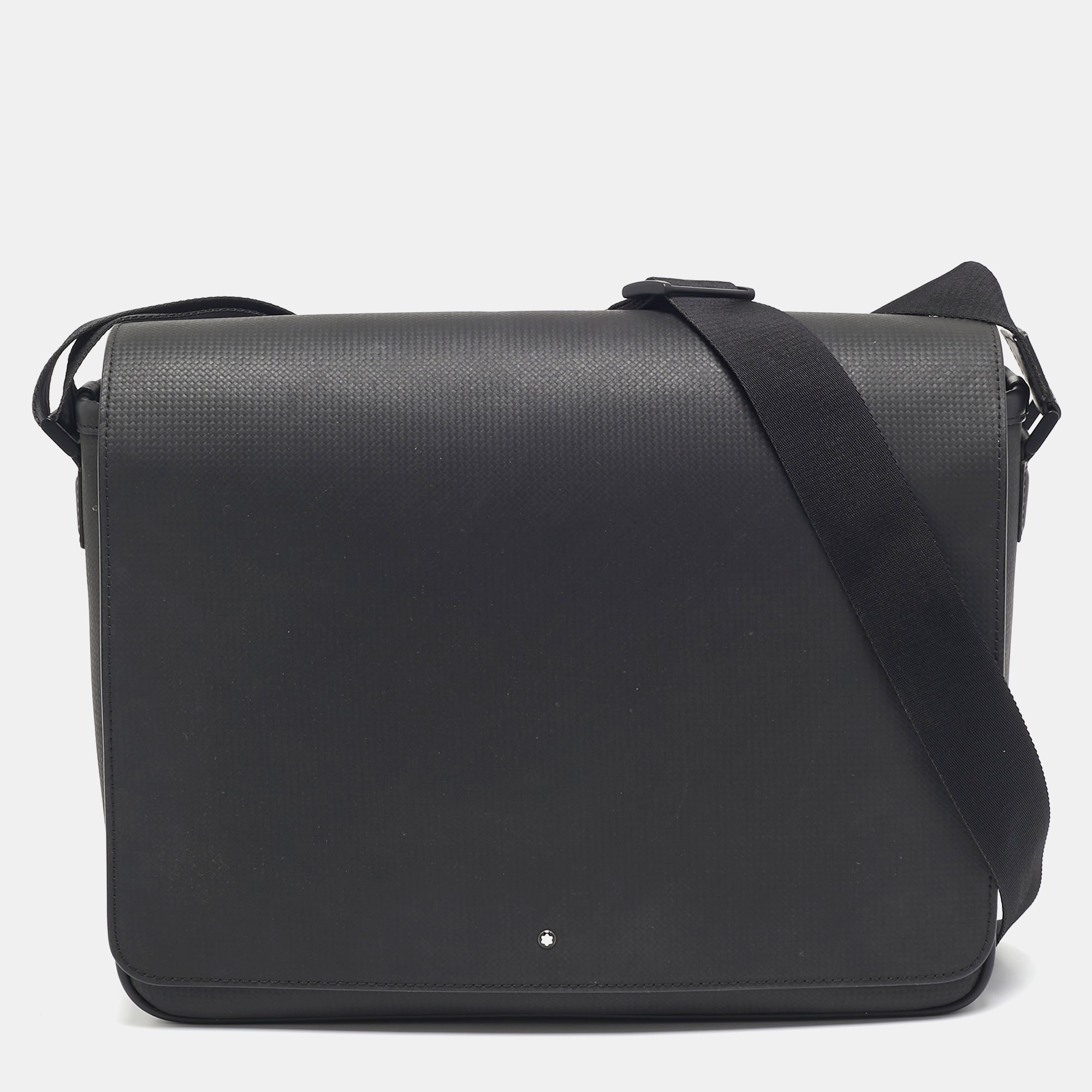 

Montblanc Black Leather Sartorial Flap Messenger Bag