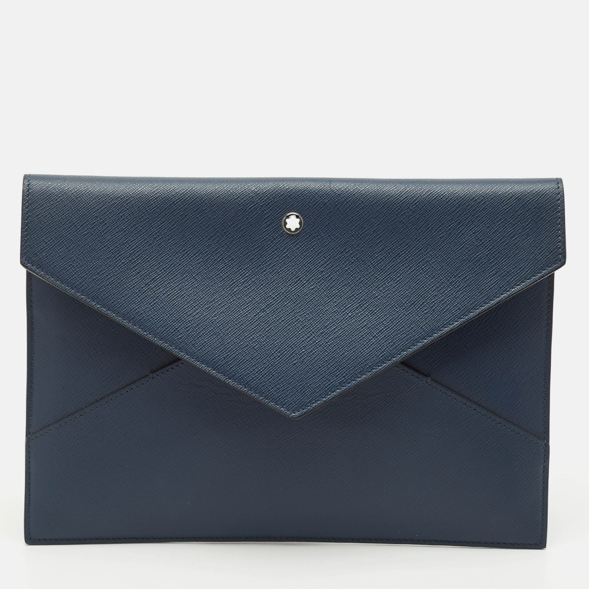 

Montblanc Navy Blue Leather Sartorial Envelope Pouch
