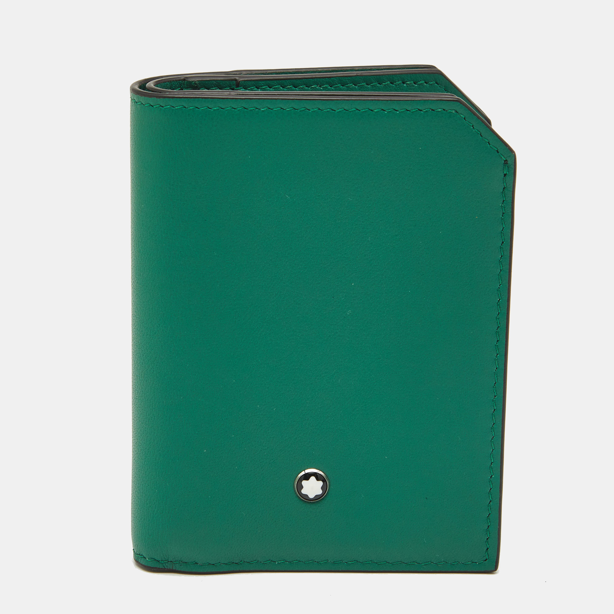

Montblanc Green Leather Mini Meisterstuck Bifold Wallet