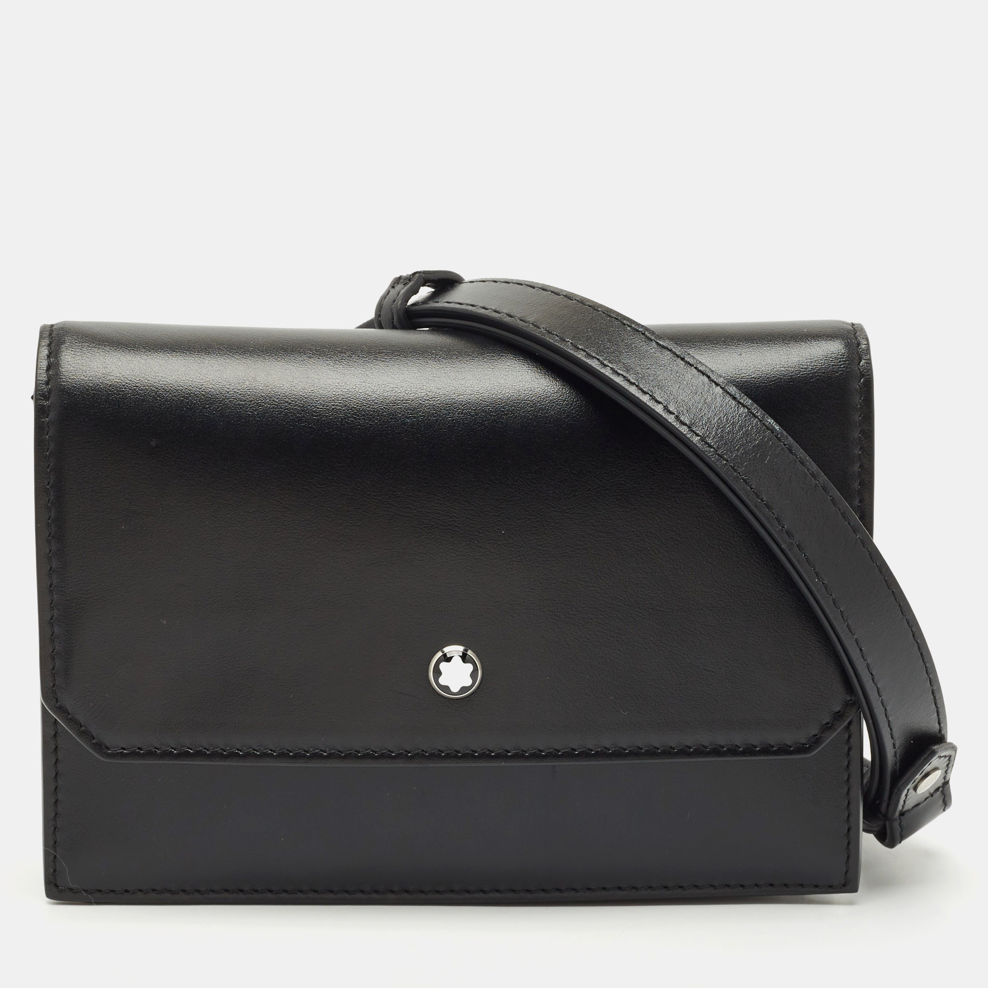 

Montblanc Black Leather Meisterstuck Flap Crossbody Bag