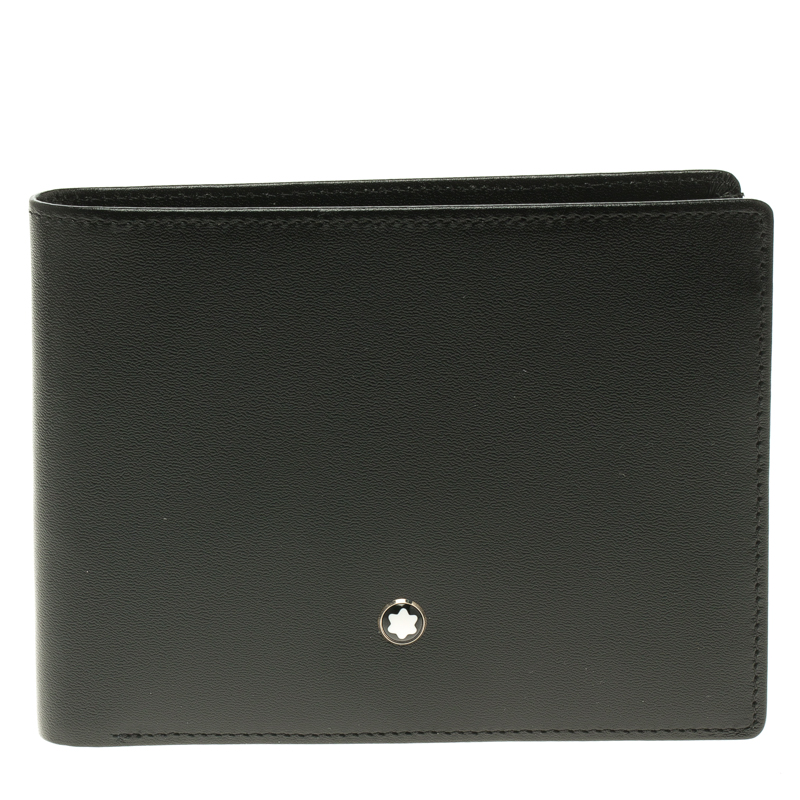 Pre Owned Montblanc Black Leather Meisterstuck Bifold Wallet