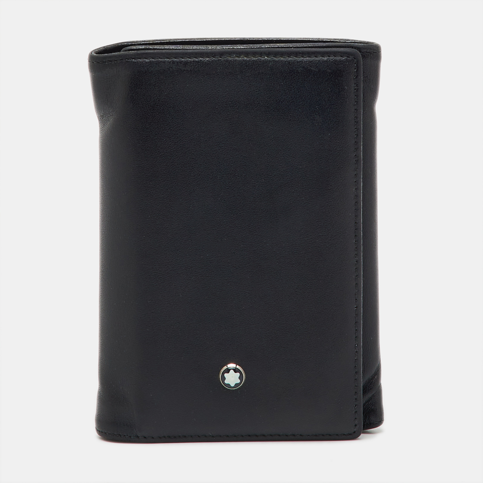 

Montblanc Black Leather Meisterstuck Business Card Holder 9CC Trifold Wallet