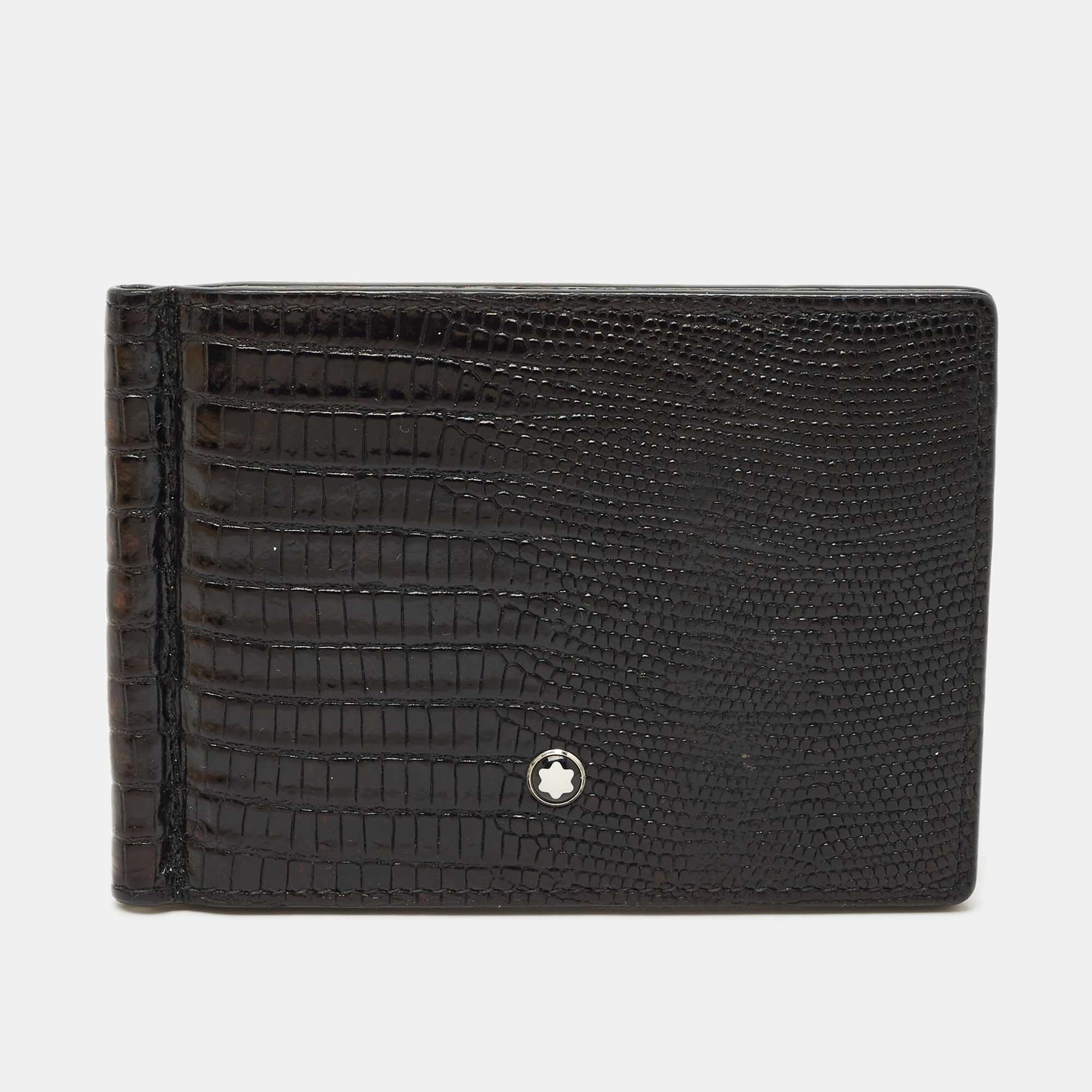 

Montblanc Black Lizard Embossed Leather Meisterstuck Money Clip