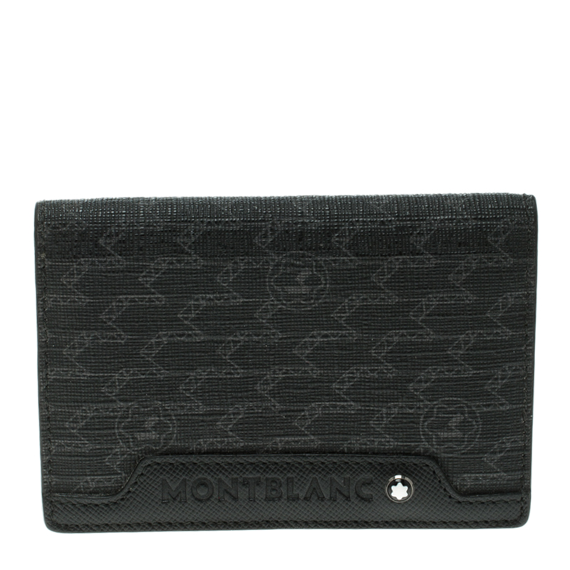 Montblanc Black Canvas and Leather Bifold Wallet
