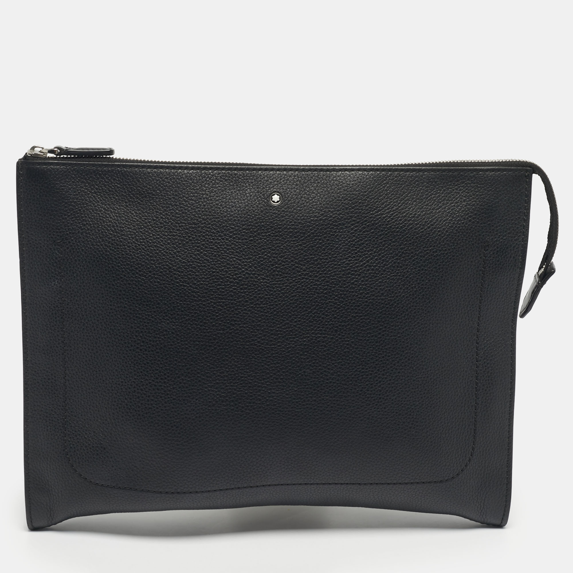 

Montblanc Black Leather Meisterstuck Document Zip Pouch