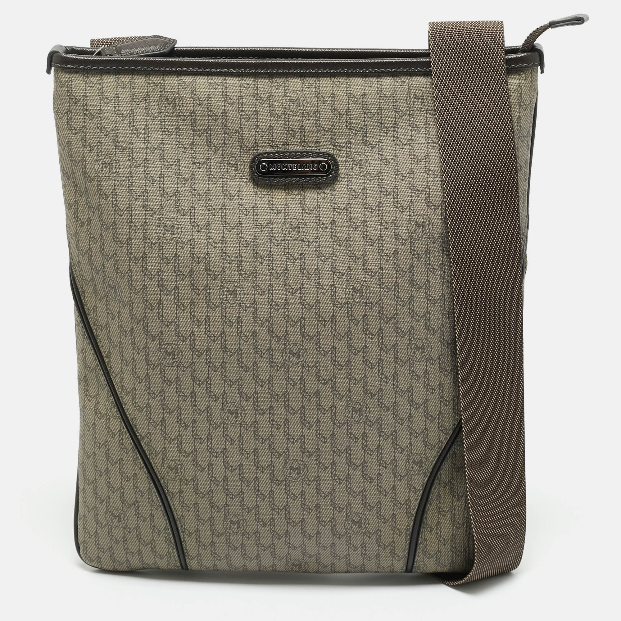 

Montblanc Beige Signature Coated Canvas Messenger Bag