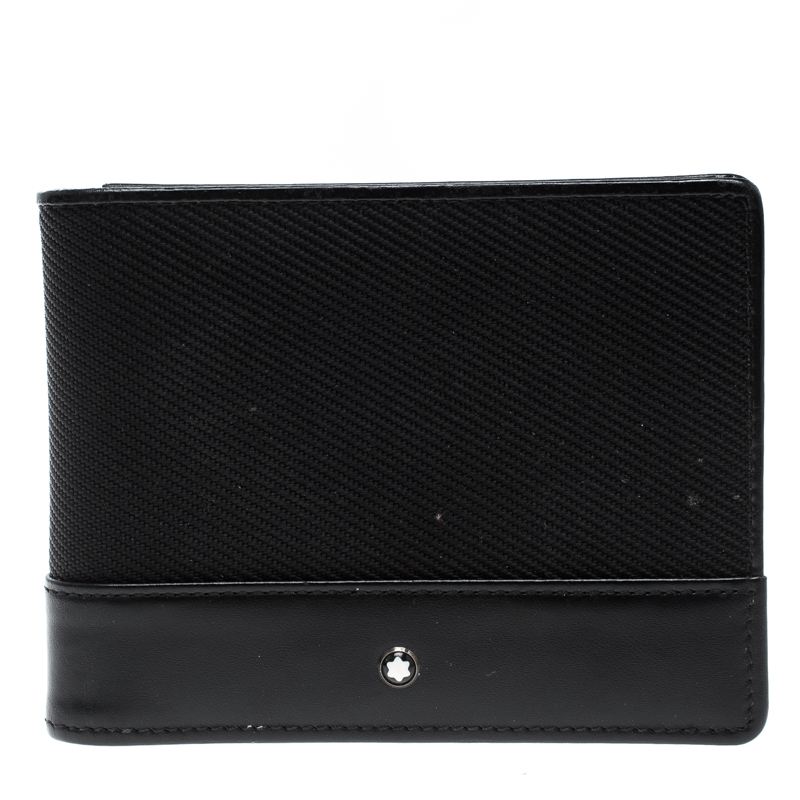 Montblanc Black Nylon Nightflight 4cc Money Clip Wallet