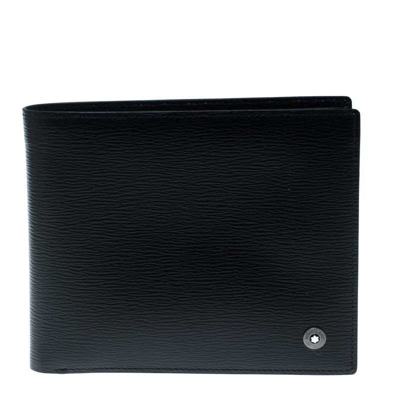 Pre Owned Montblanc Black Leather Westside Bifold Wallet