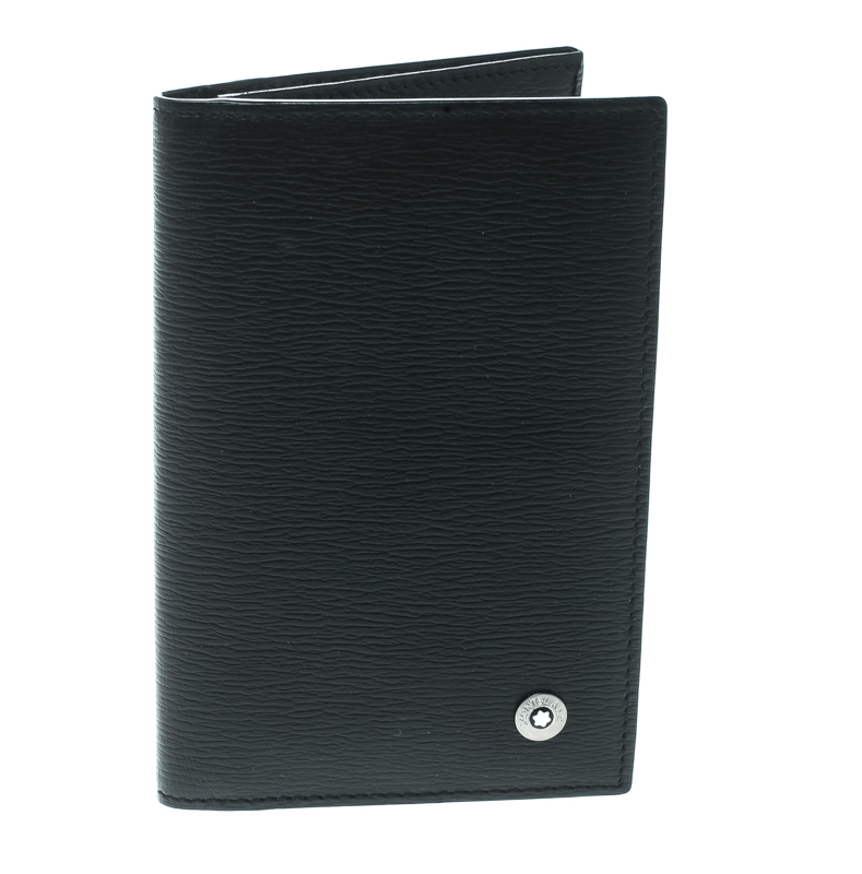 Pre Owned Montblanc Black Leather Westside Business Card Holder