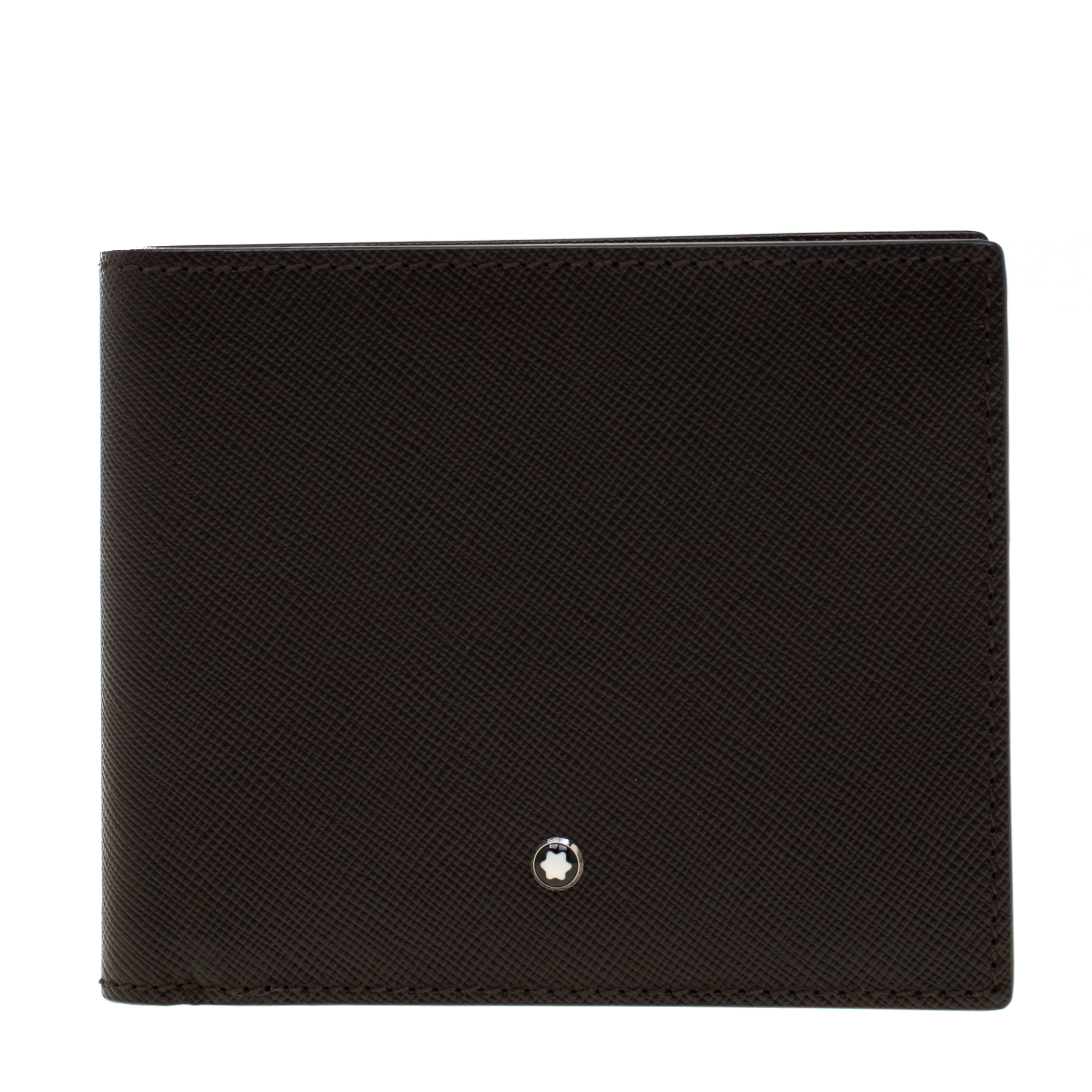 Pre Owned Montblanc Dark Brown Leather Bifold Wallet