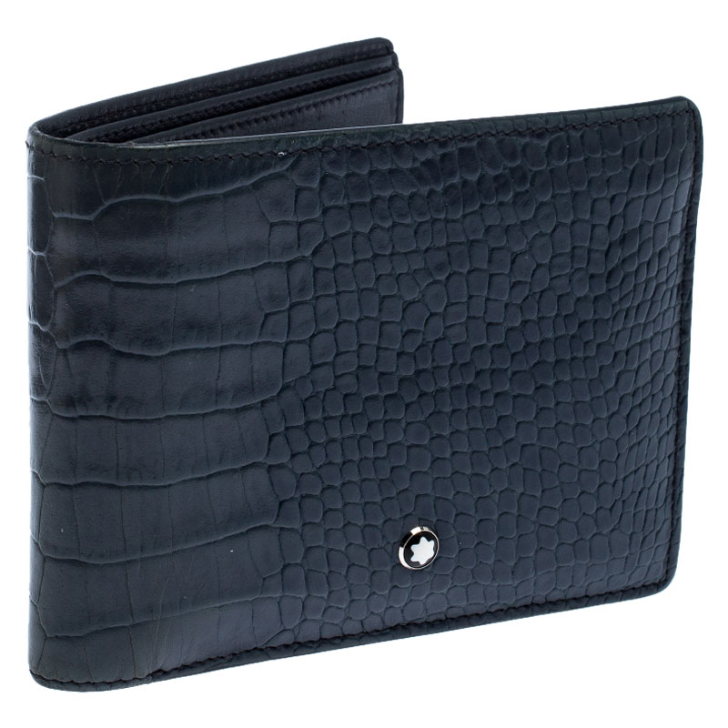 montblanc blue men's wallet