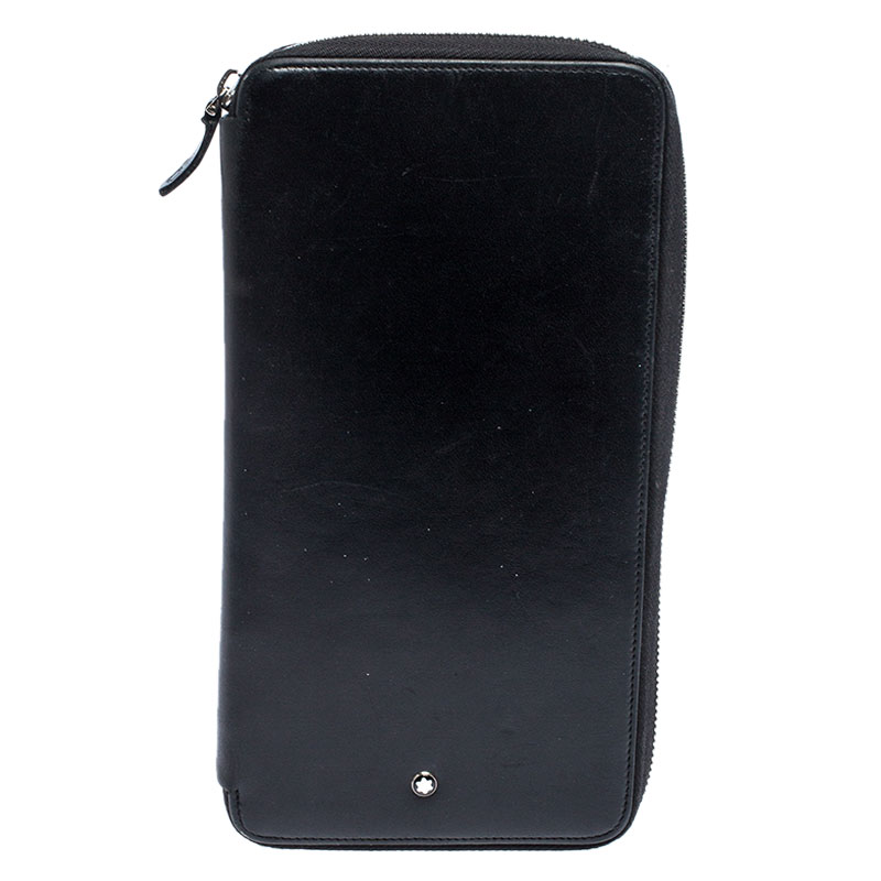 Pre Owned Montblanc Black Leather 13CC Sartorial Travel Wallet