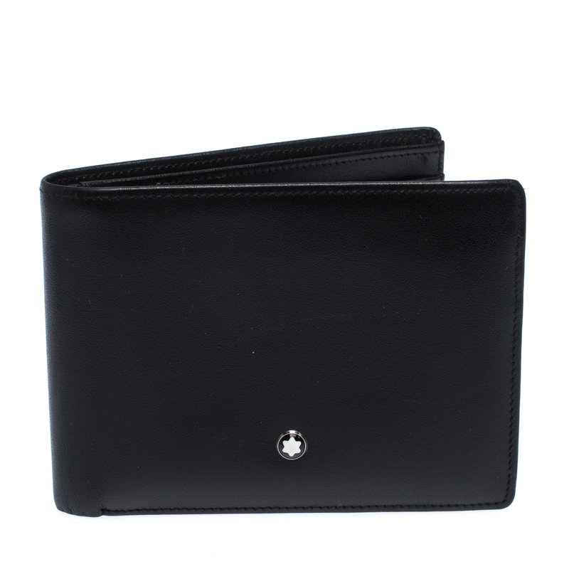 Pre Owned Montblanc Black Leather Meisterstuck Bifold Wallet