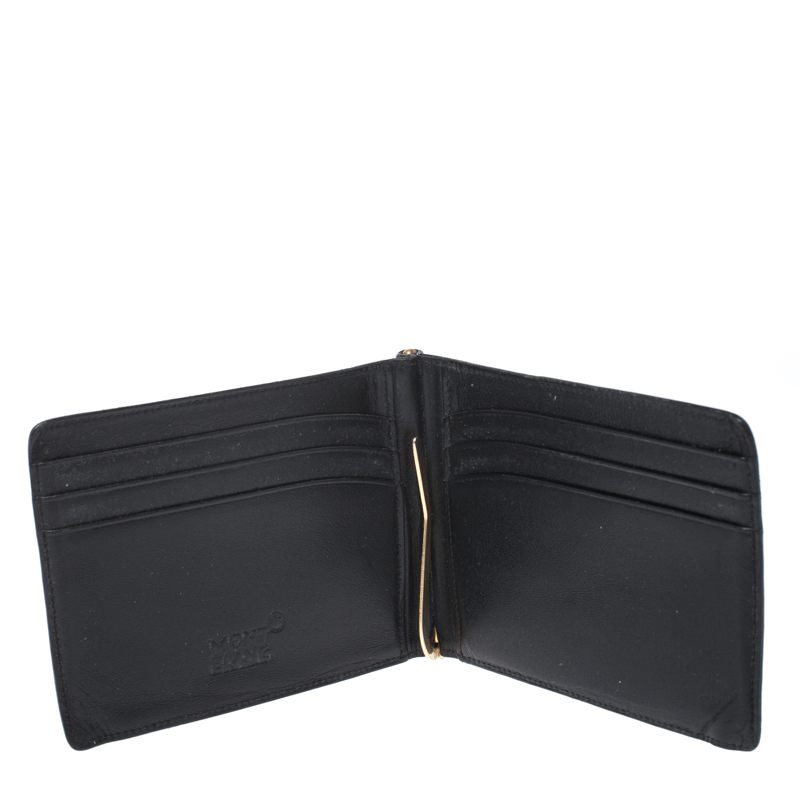 

Montblanc Black Leather Meisterstück Money Clip Wallet 6CC