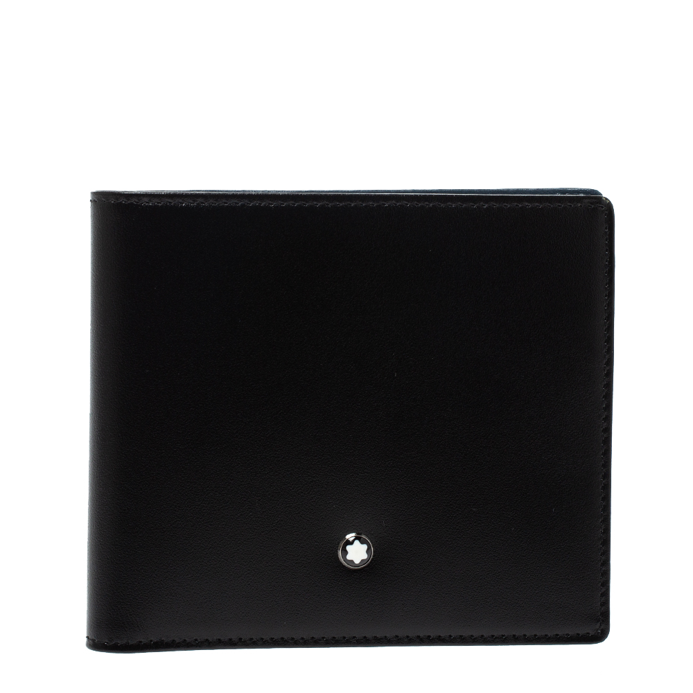 Pre Owned Montblanc Black Leather Meisterstuck Bifold Wallet