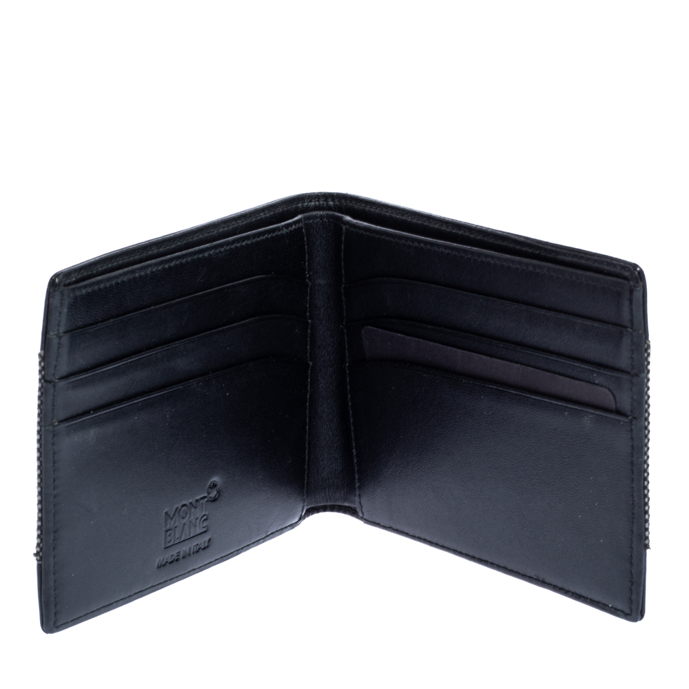 

Montblanc Grey/Black Canvas and Leather Meisterstuck Bifold Wallet