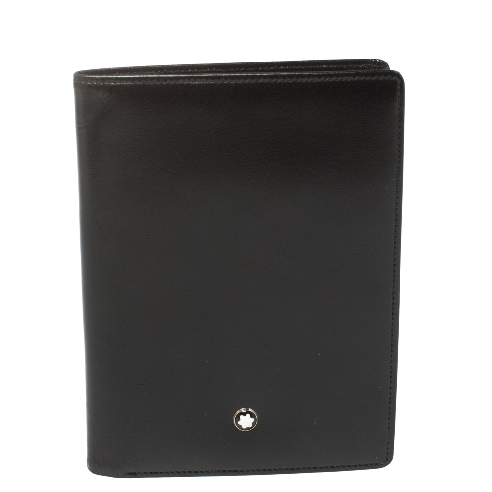 Pre-owned Montblanc Black Leather Bifold Card Holder