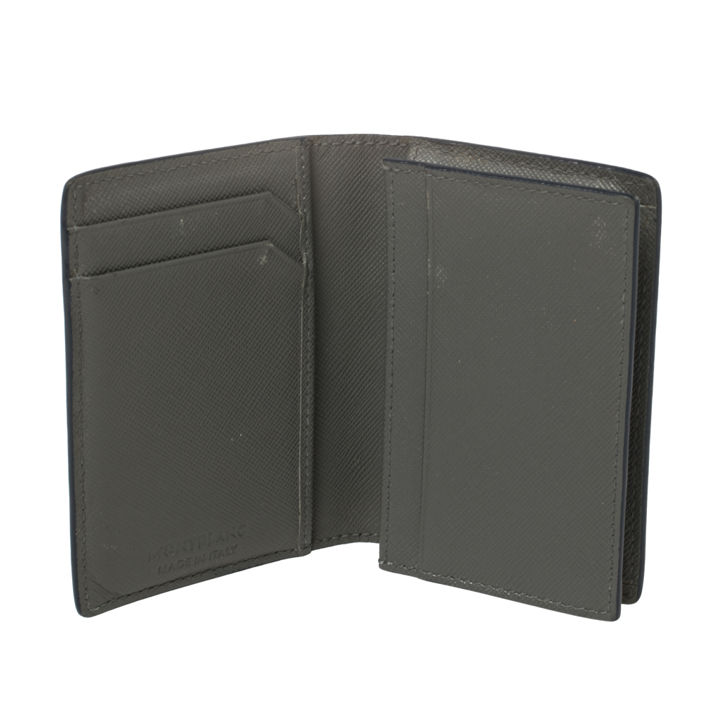 

Montblanc Blue/Grey Leather Meisterstück Card Holder