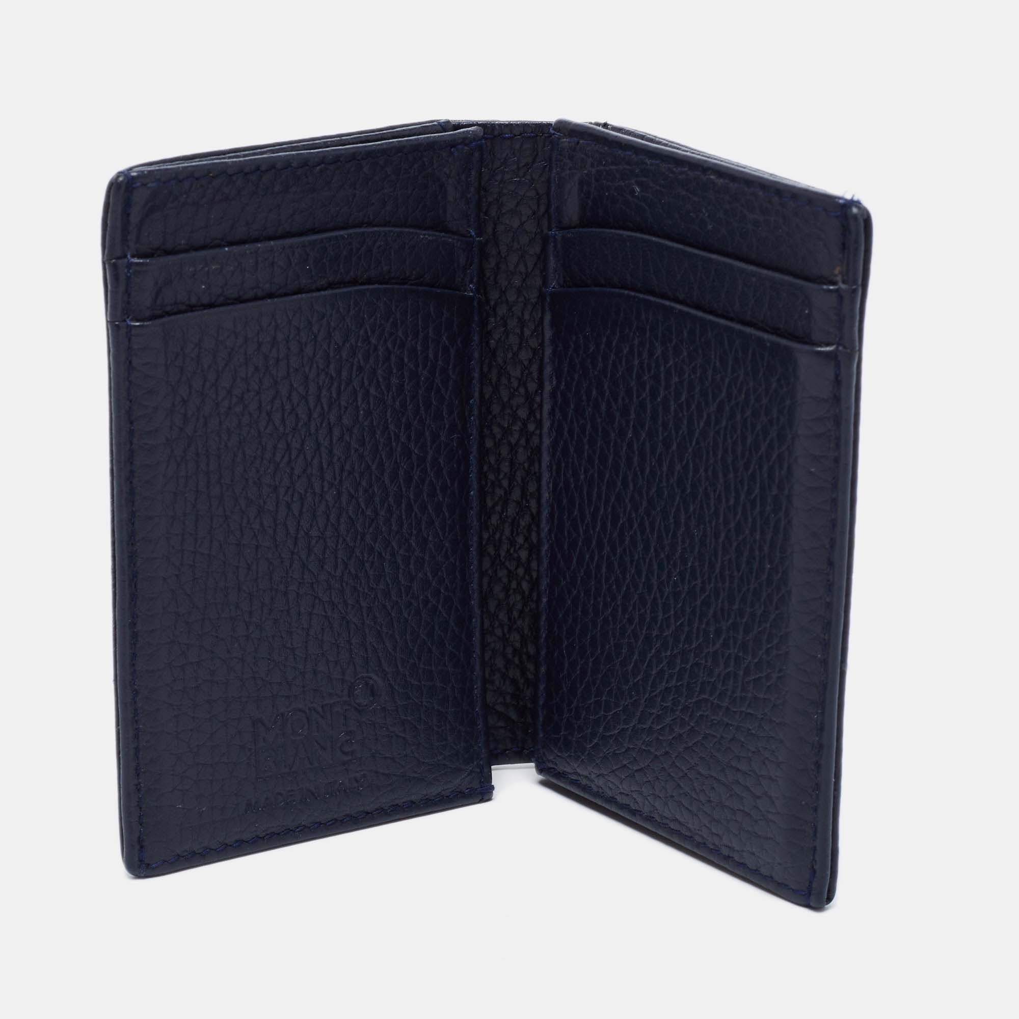 

Montblanc Dark Blue Leather Meisterstuck Business Card Holder