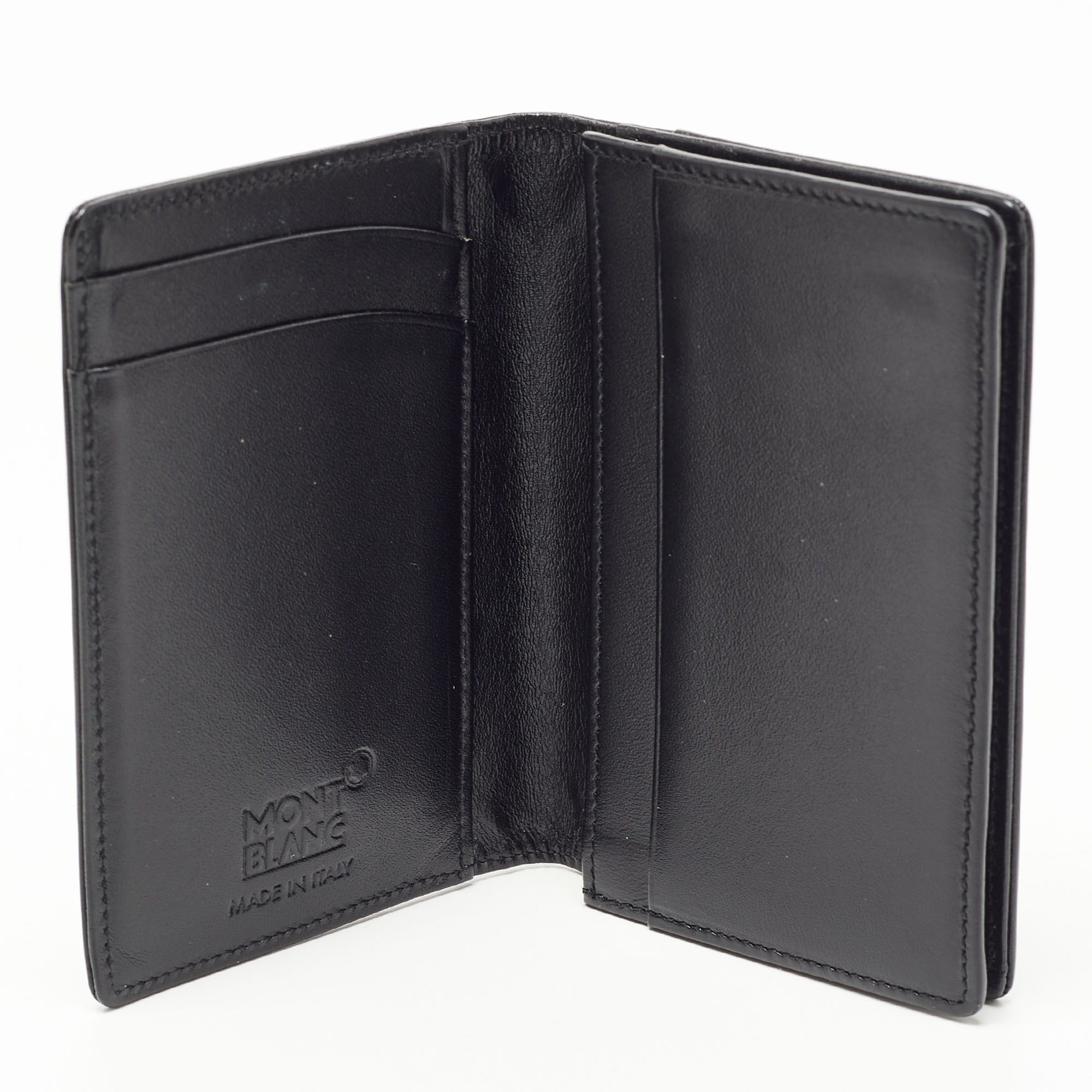 

Montblanc Black Leather Meisterstück Business Card Holder with Gusset