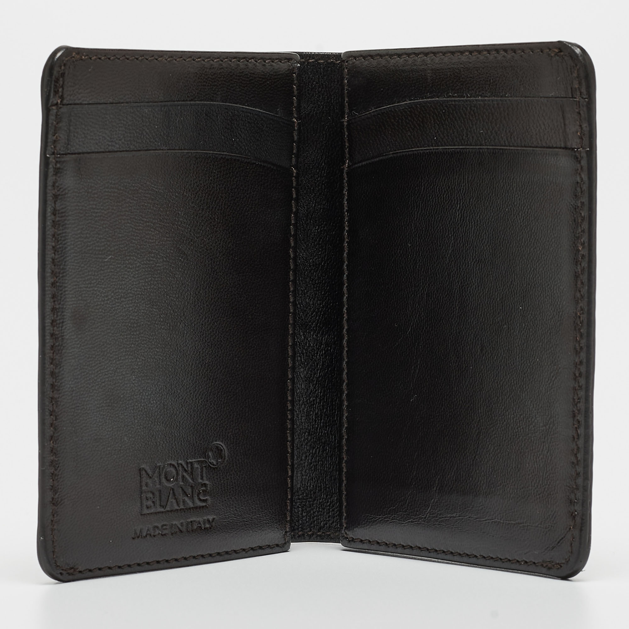 

Montblanc Dark Brown Ostrich Leg Leather Business Card Holder