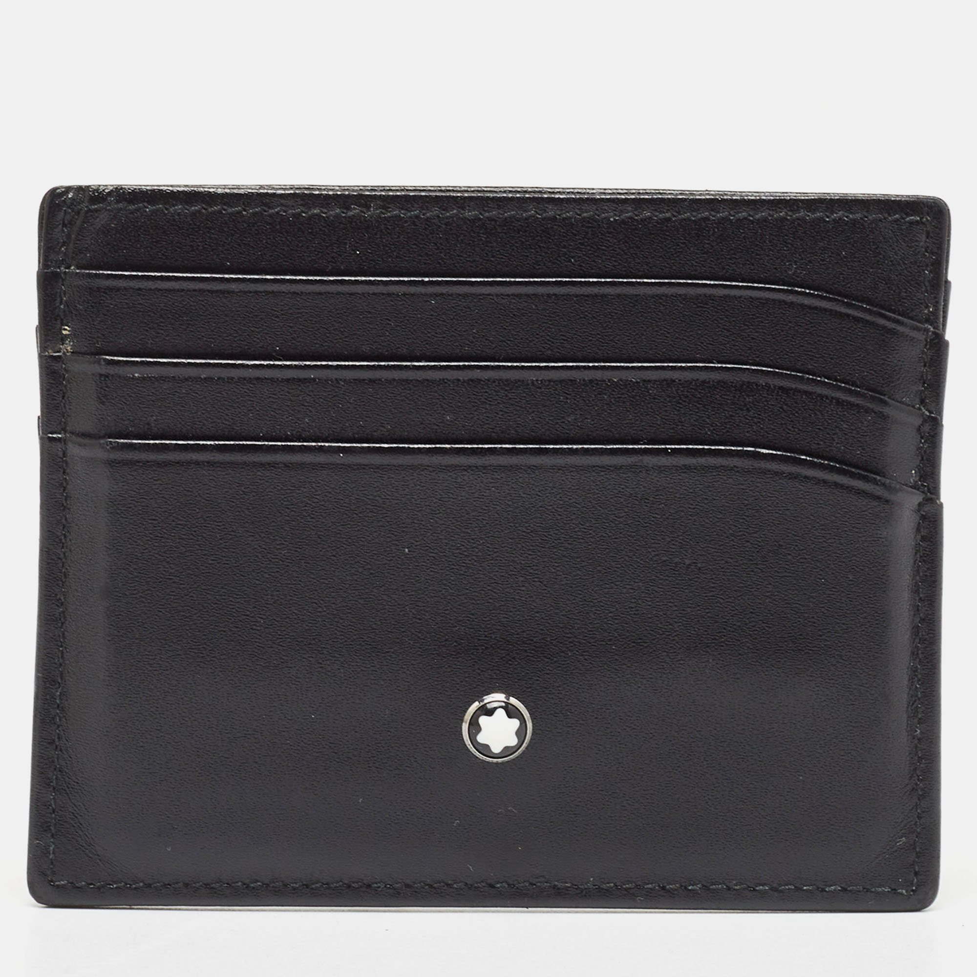 

Montblanc Black Leather Meisterstuck Card Holder 6CC