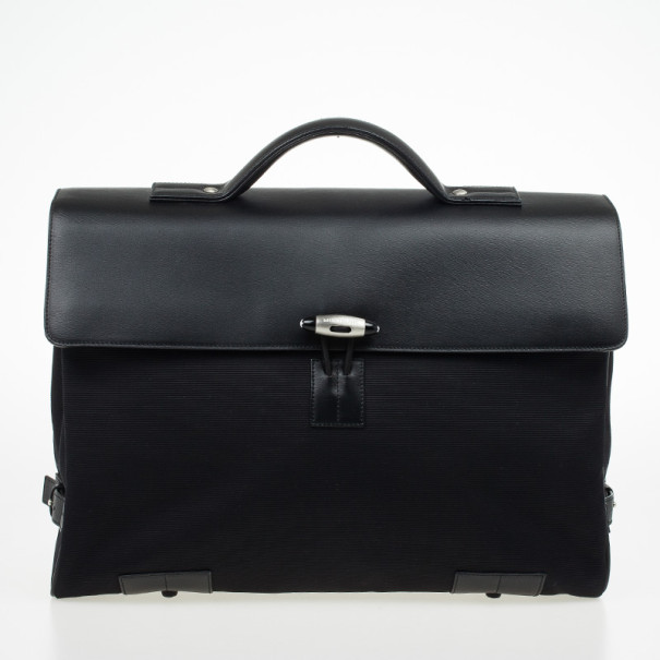 Pre Owned Montblanc Nightflight Double Gusset with Toggle Closure Briefcase