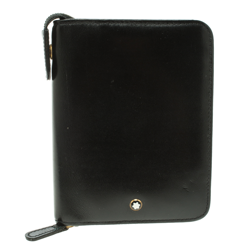 Pre Owned MontBlanc Black Leather Meisterstuck Zip Organiser