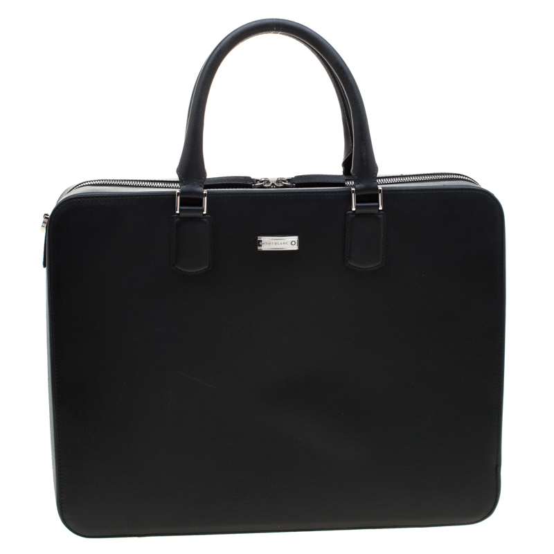 Pre Owned Montblanc Black Leather Meisterstück Briefcase