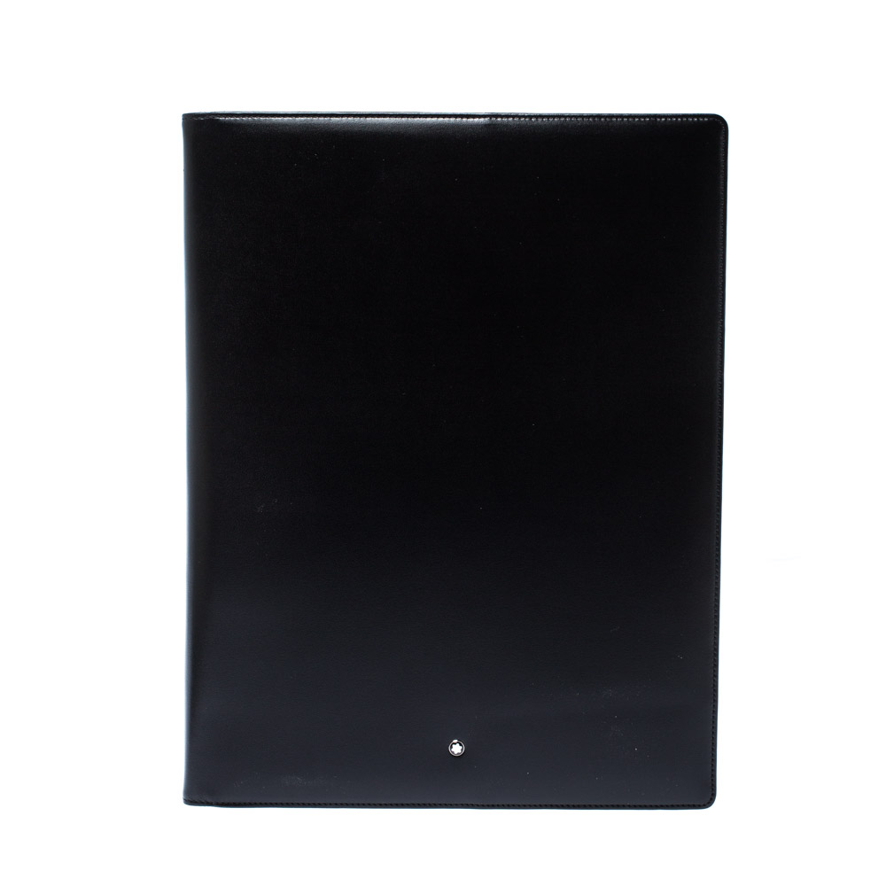 Pre Owned Montblanc Black Leather Conference Folder 