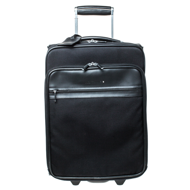 Montblanc Black Fabric and Leather Nightflight Trolley On-board Travel Bag