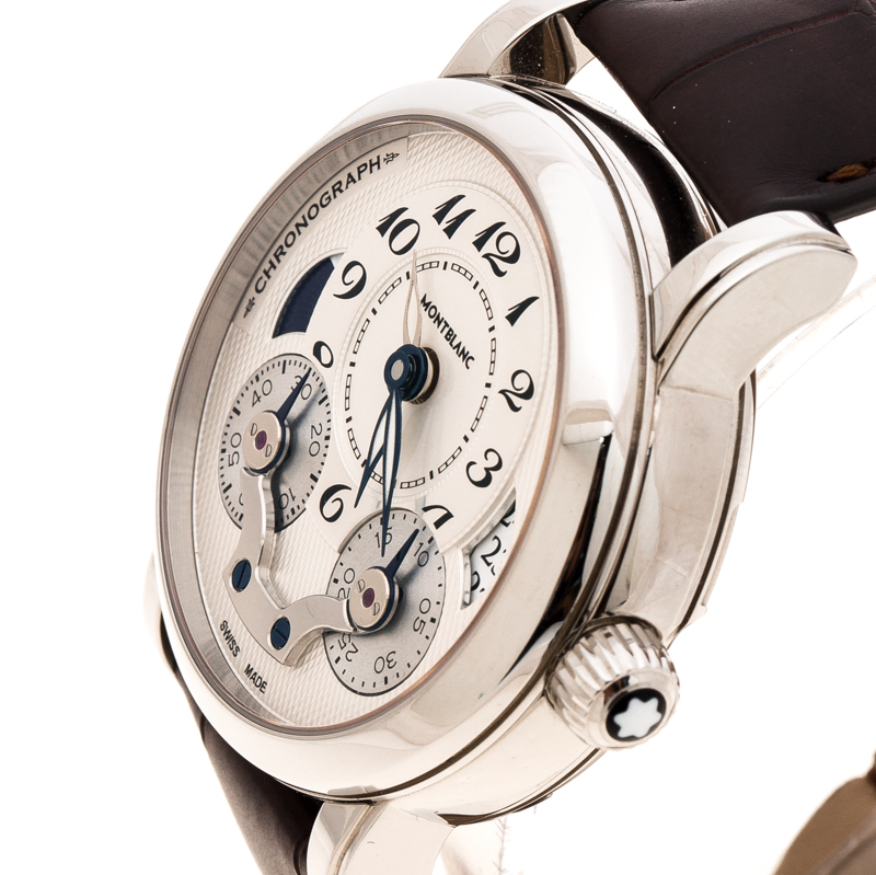 

Montblanc Silver White Stainless Steel Nicolas Rieussec, Brown