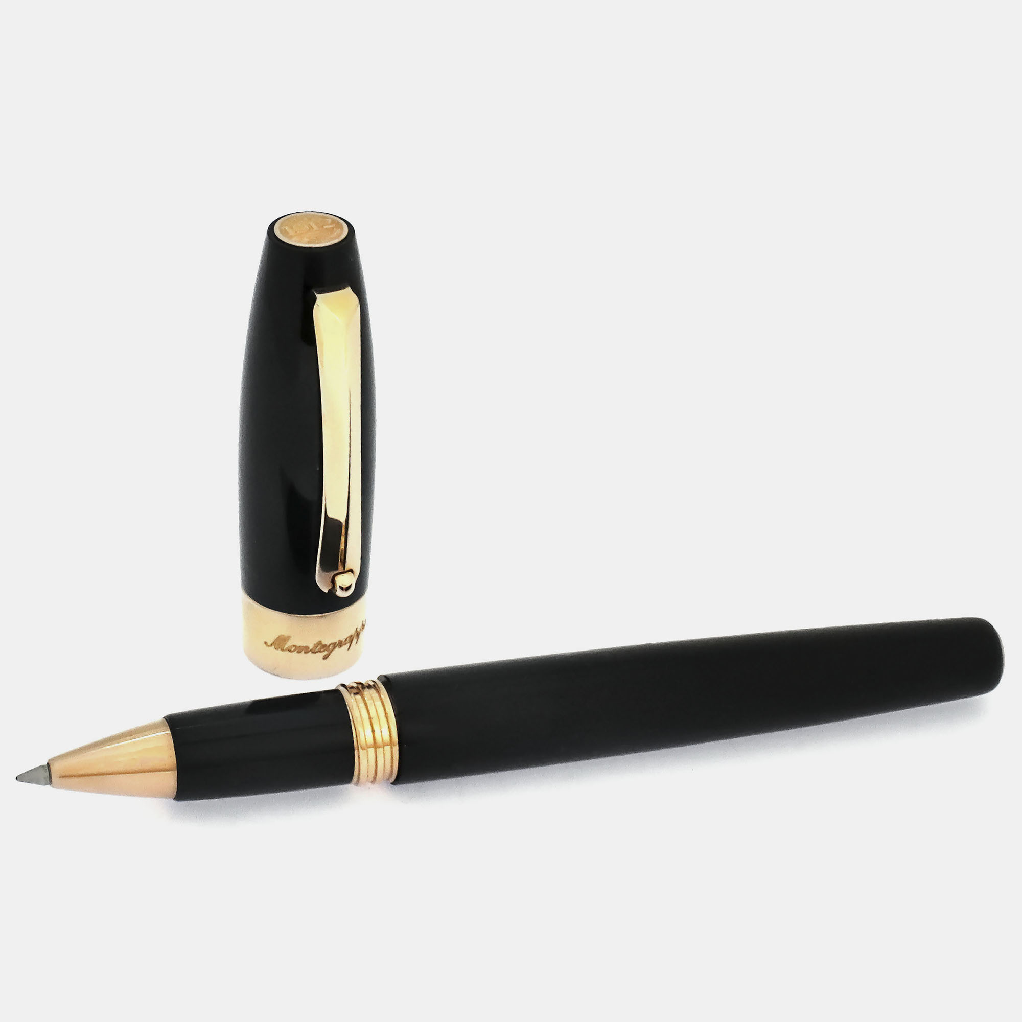 

Montegrappa Fortuna Black with Rose Trim Rollerball Pen