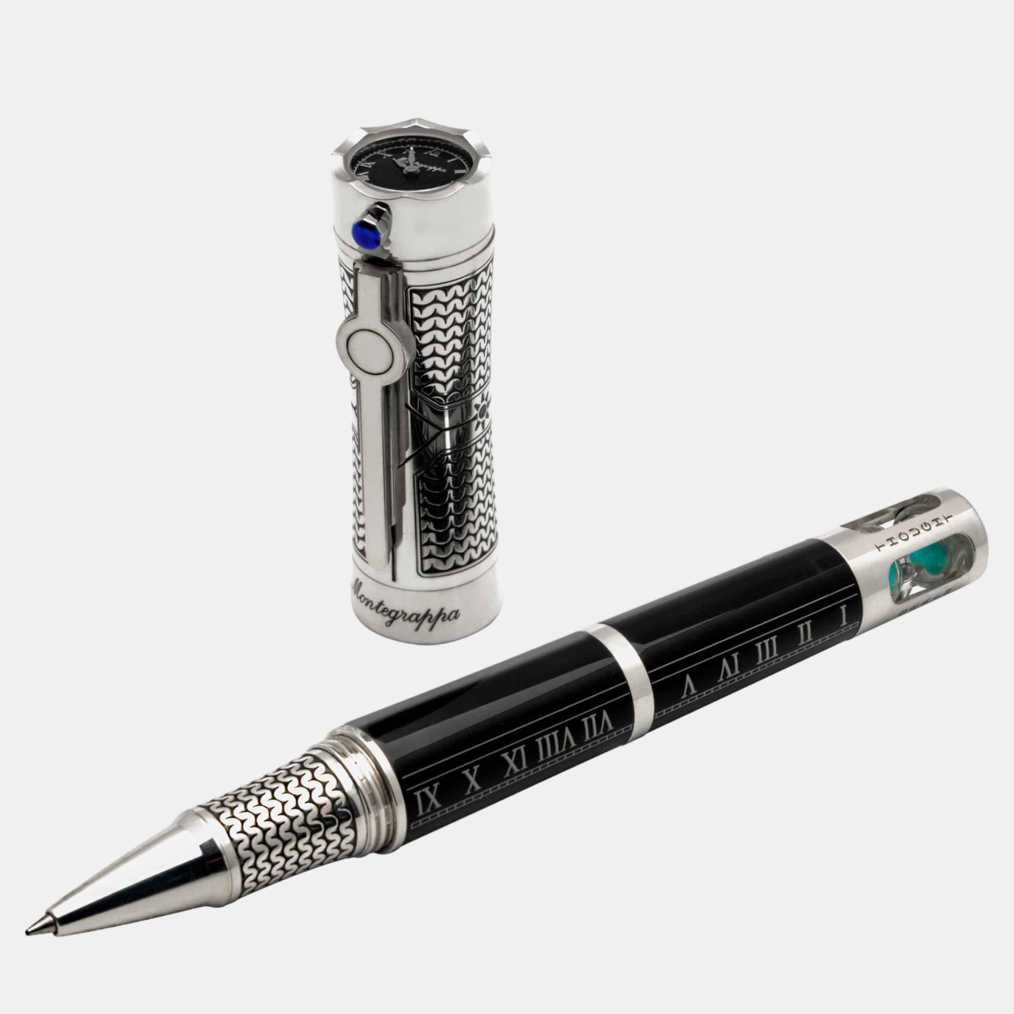 

Montegrappa Time & Brain Limited Edition Sterling Silver Rollerball Pen, Black