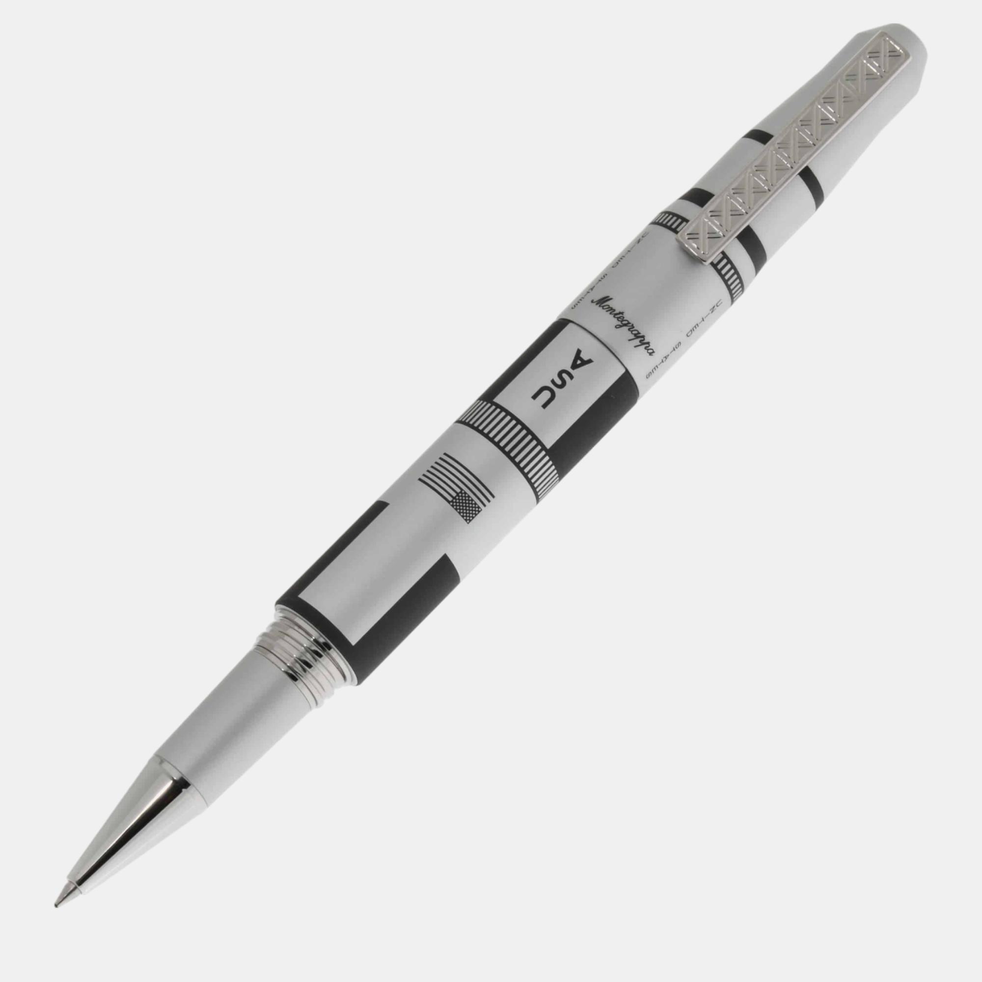 Pre-owned Montegrappa Moon Landing's 50th Anniversary Rollerball Pen In Silver