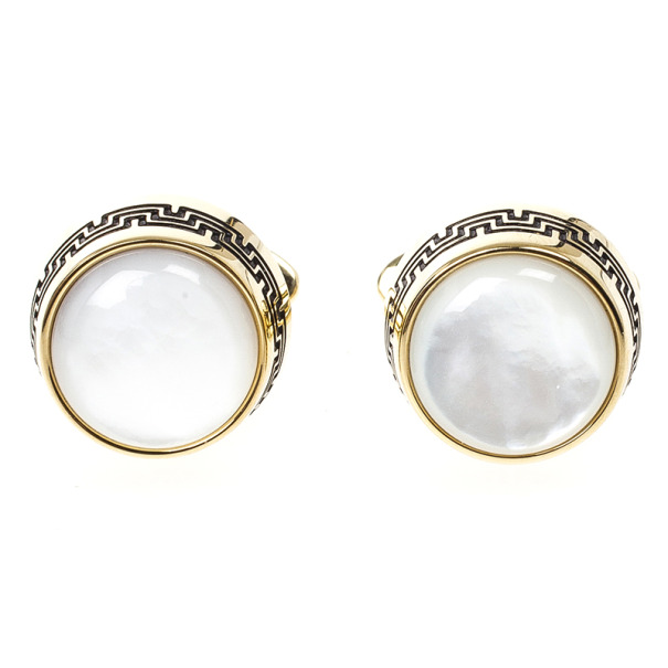 Montegrappa Gold Plated and Mother of Pearls Cufflink