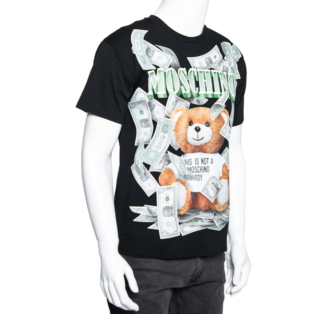 

Moschino Couture Black Cotton Dollar Teddy Printed Crew Neck T-Shirt
