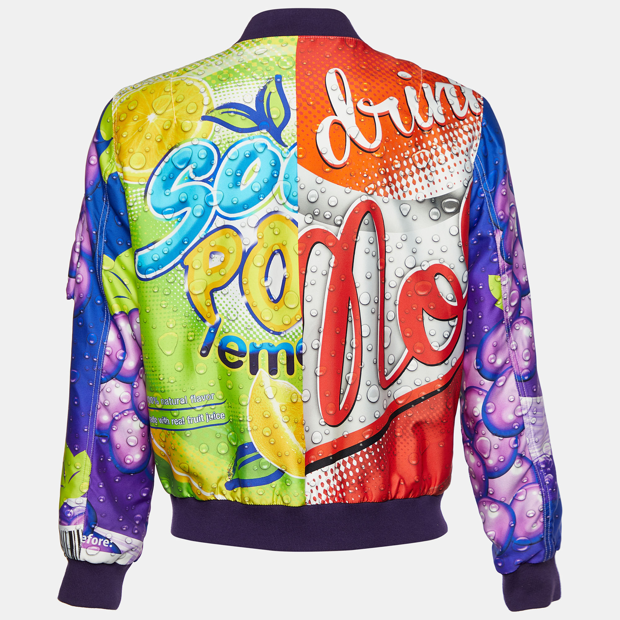 

Moschino Couture Multicolor Soda Pop Print Synthetic Bomber Jacket