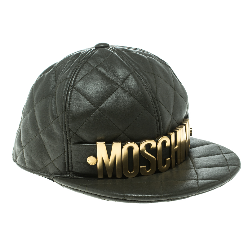 moschino leather cap