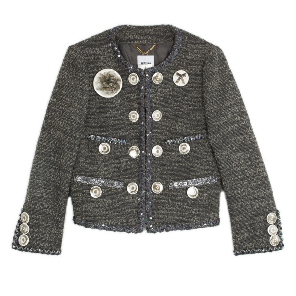 Pre Owned Moschino Badges Wool Jacket M