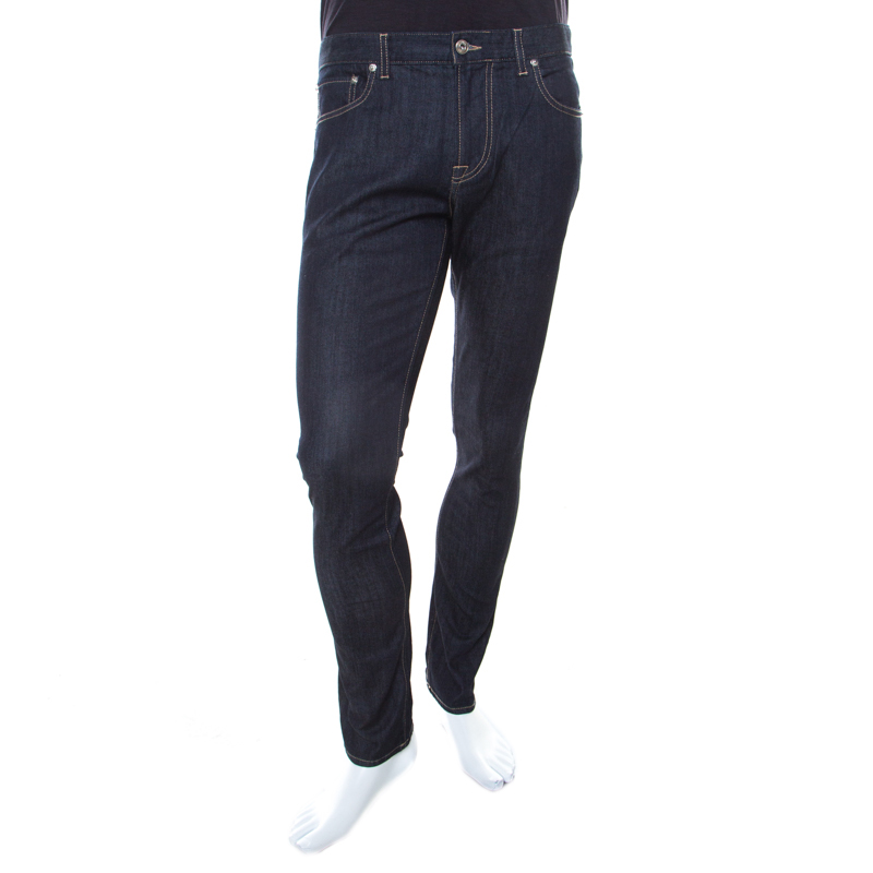 Pre Owned Moschino Couture Indigo Dark Wash Straight Fit Denim Jeans S