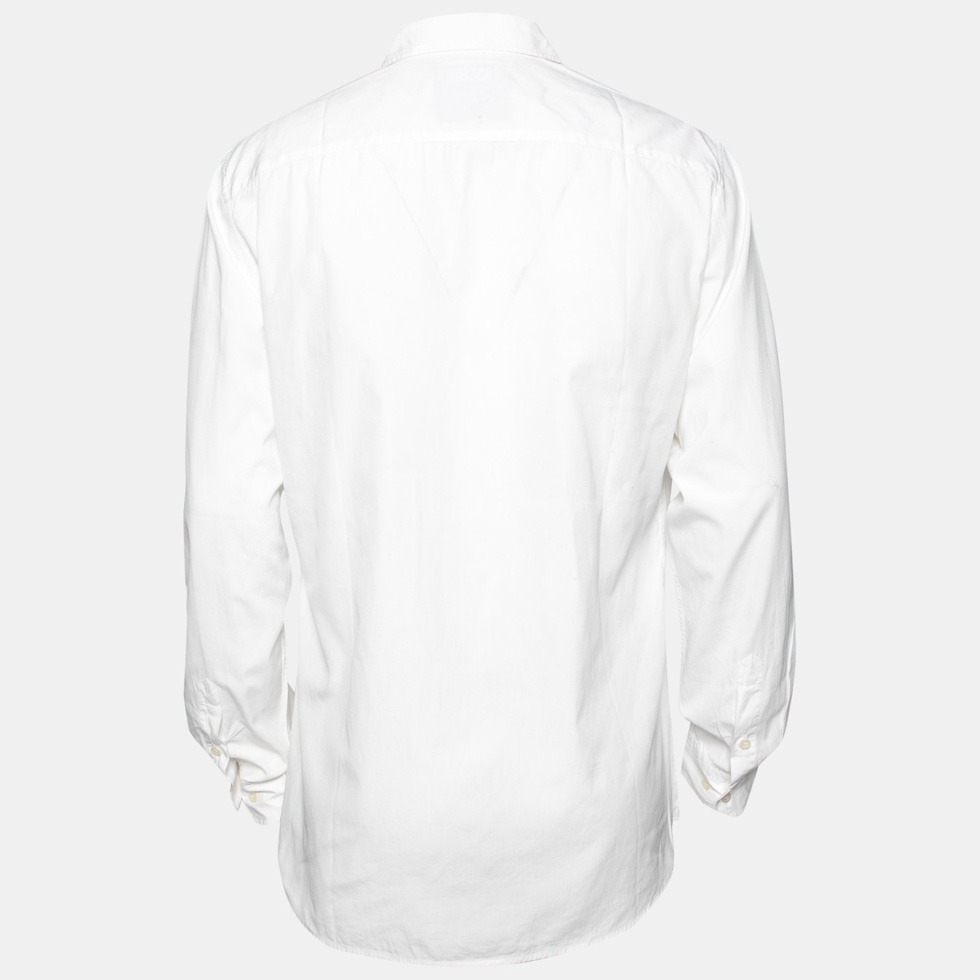 

Moschino White Cotton Logo Printed Long Sleeve Shirt