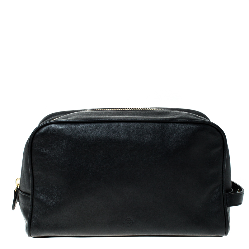 Mulberry Black Leather Wash Case