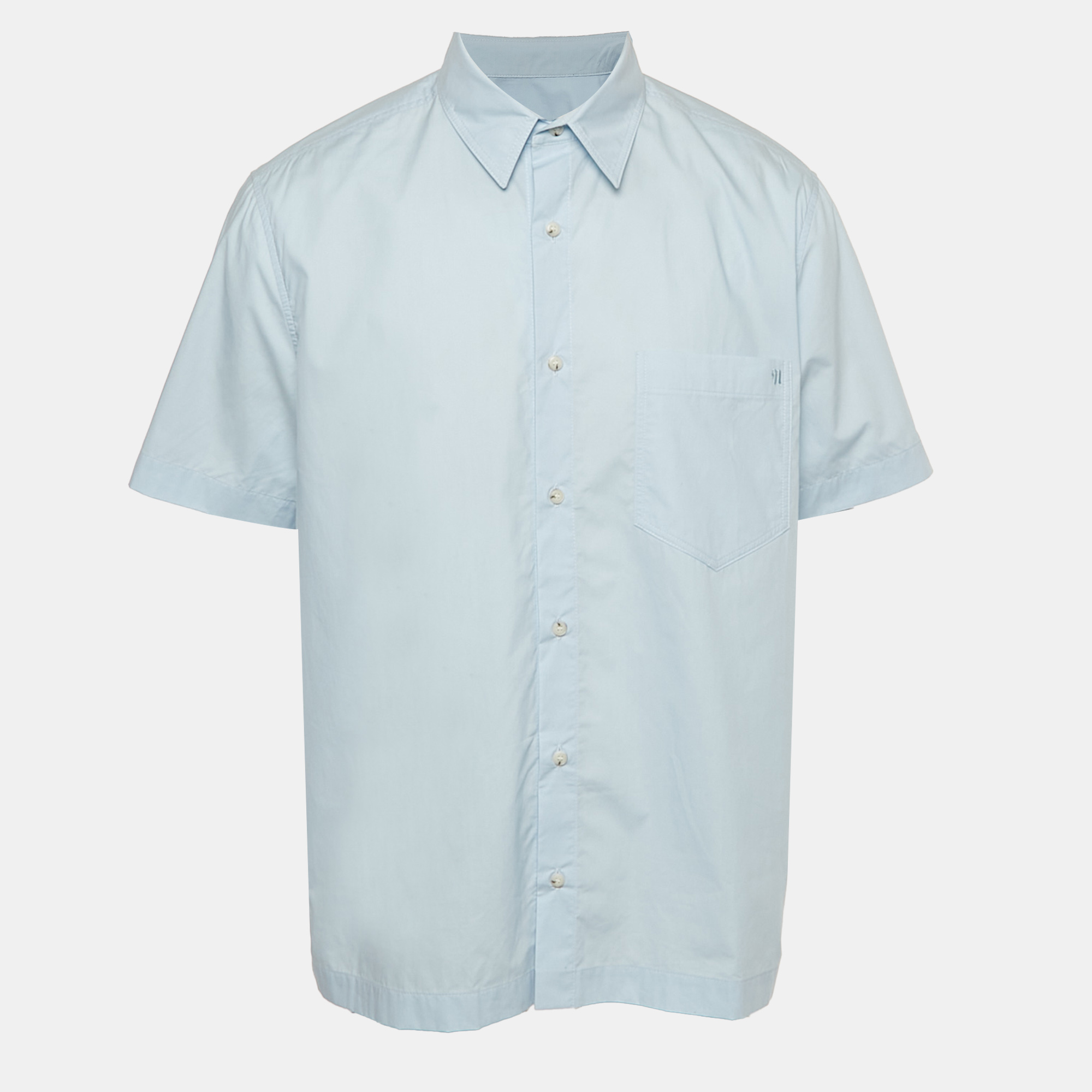 

Nanushka Blue Cotton Short Sleeve Shirt L