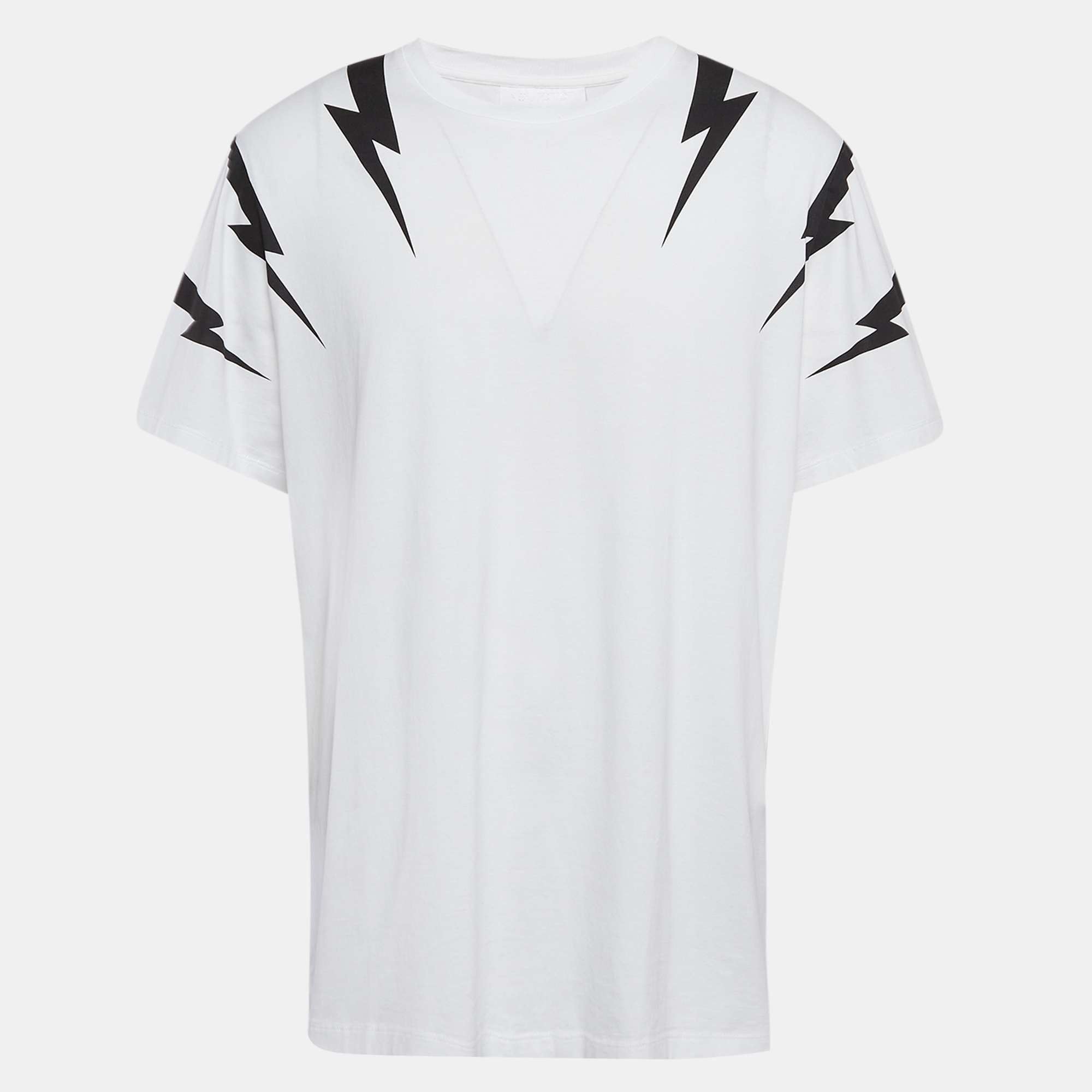 

Neil Barrett White Printed Cotton Knit T-Shirt XXL