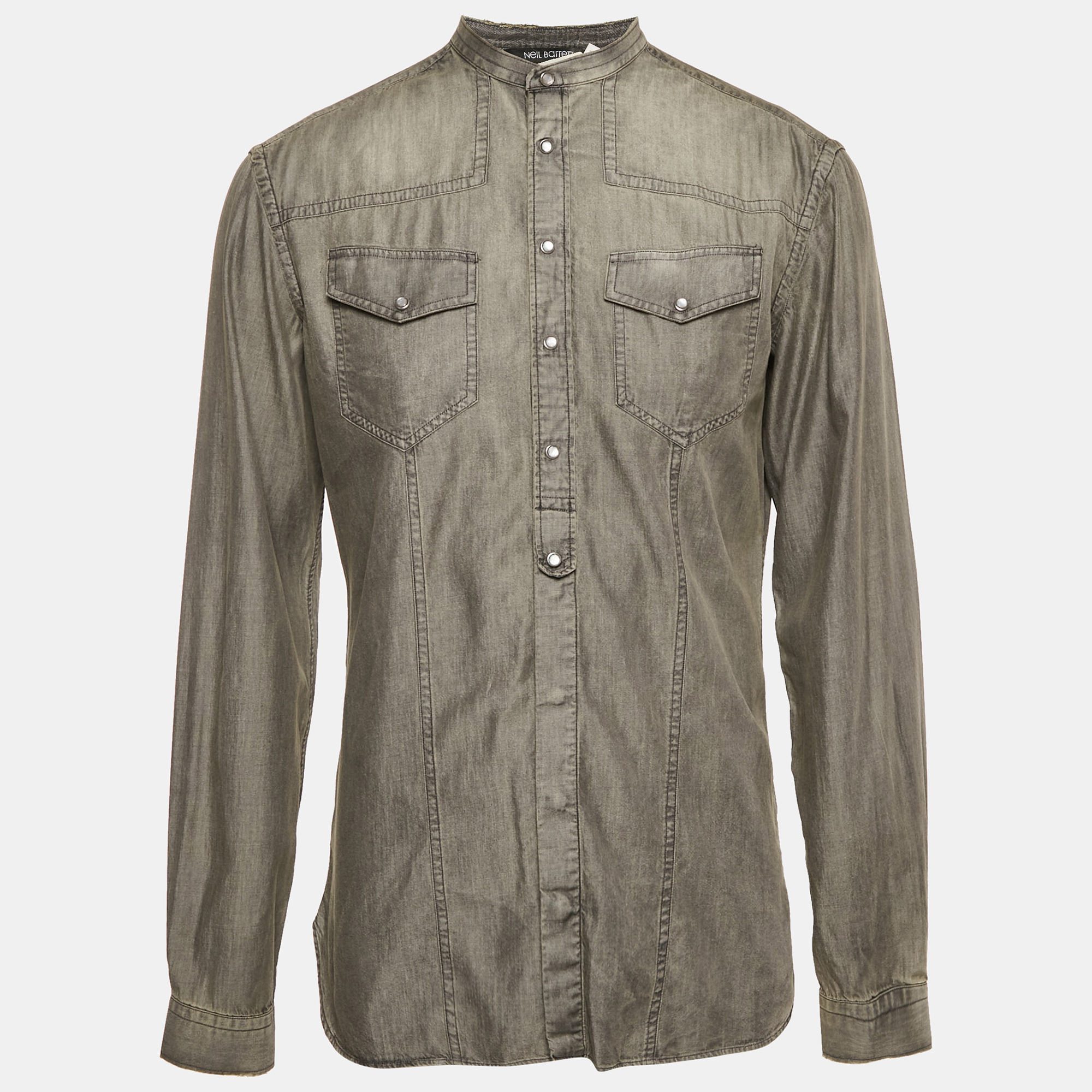 

Neil Barrett Grey Denim Long Sleeve Shirt L
