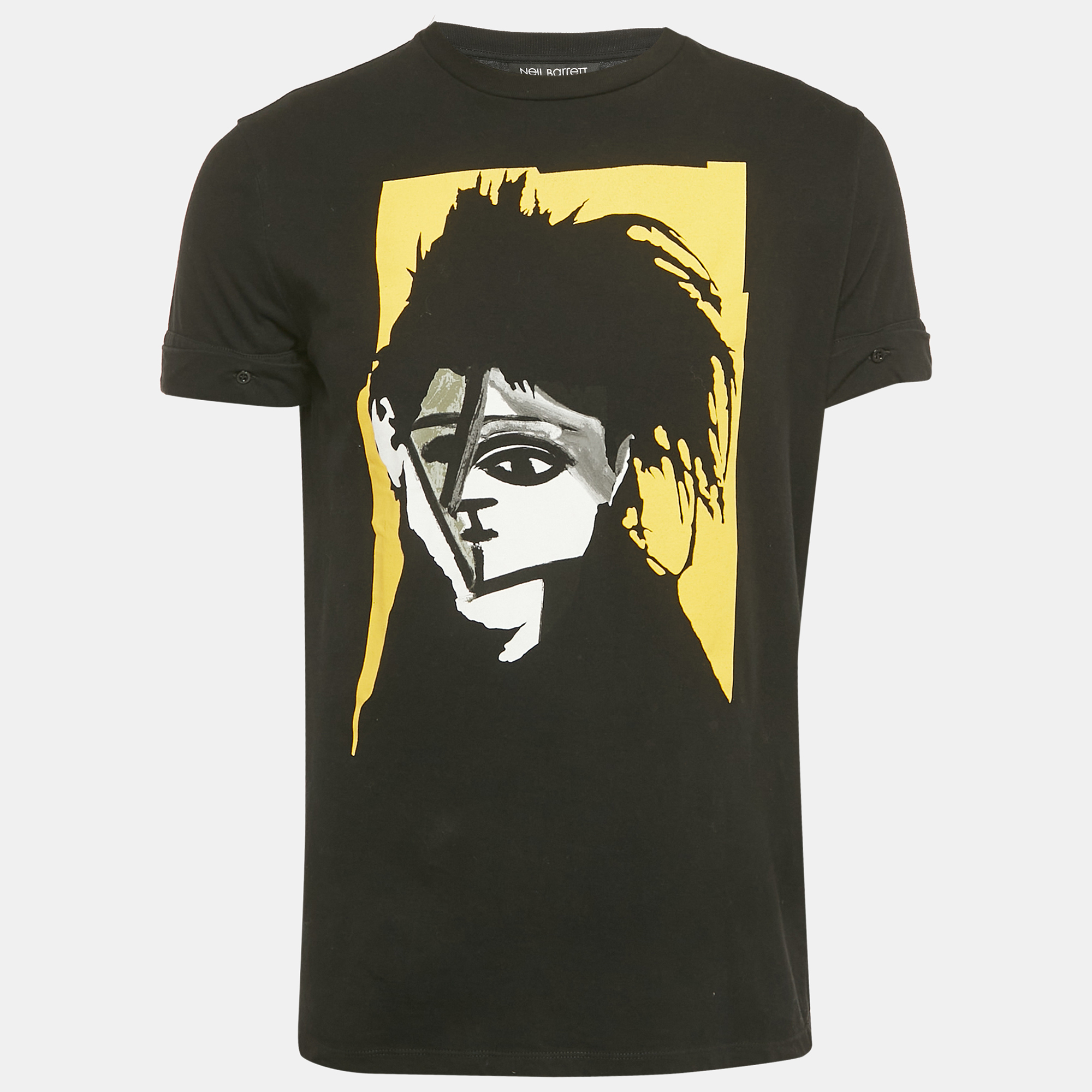 

Neil Barrett Black Picasso Print Cotton Crew Neck T-Shirt S